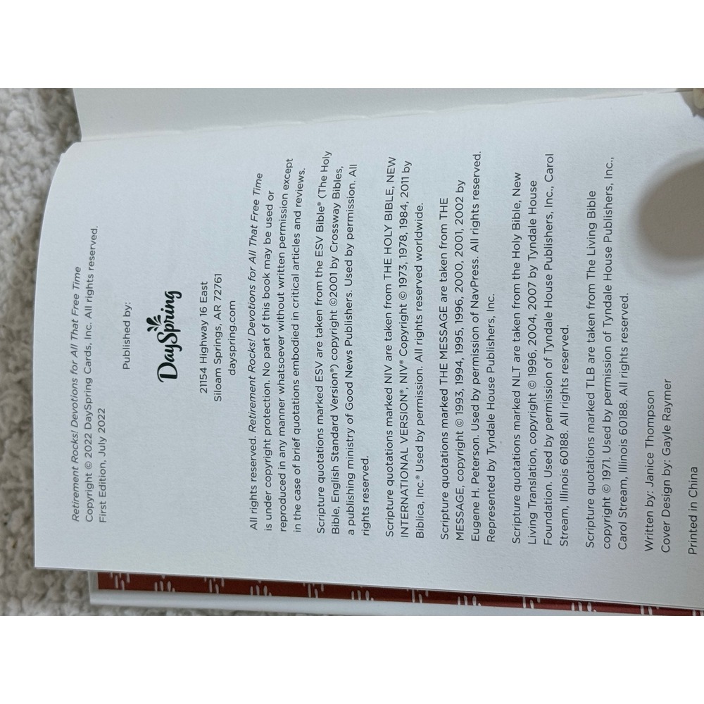 Retirement Rocks Devotions for All That Free Time DaySpring Hardcover Book 2022 - Picture 4 of 4